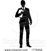 Vector Illustration of Business People Guy with Clipboard Silhouette by AtStockIllustration