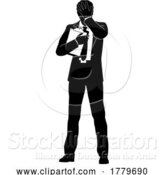 Vector Illustration of Business People Guy with Clipboard Silhouette by AtStockIllustration