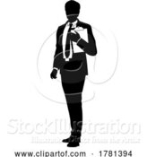 Vector Illustration of Business People Guy with Clipboard Silhouette by AtStockIllustration