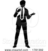 Vector Illustration of Business People Guy with Clipboard Silhouette by AtStockIllustration