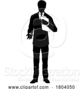 Vector Illustration of Business People Guy with Clipboard Silhouette by AtStockIllustration