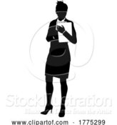 Vector Illustration of Business People Lady with Clipboard Silhouette by AtStockIllustration