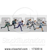 Vector Illustration of Business People Running Race Competition Concept by AtStockIllustration