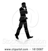 Vector Illustration of Business Person Silhouette, on a White Background by AtStockIllustration