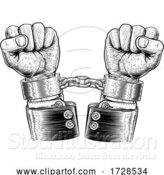 Vector Illustration of Business Suit Hands Chained Vintage Style Concept by AtStockIllustration