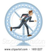 Vector Illustration of Businessman Hamster Wheel Stress Running Concept by AtStockIllustration