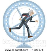Vector Illustration of Businessman Hamster Wheel Stress Running Concept by AtStockIllustration