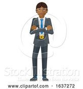 Vector Illustration of Businessman Holding Hammer Mascot Concept by AtStockIllustration