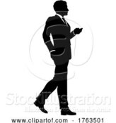 Vector Illustration of Businessman in Suit Silhouette Person by AtStockIllustration