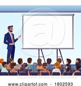 Vector Illustration of Businessman Talk Seminar Class Team Presentation by AtStockIllustration