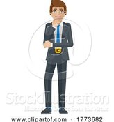 Vector Illustration of Businessman Thinking Mascot Concept by AtStockIllustration