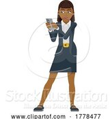 Vector Illustration of Businesswoman Holding Phone Mascot by AtStockIllustration