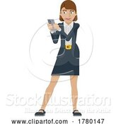 Vector Illustration of Businesswoman Holding Phone Mascot by AtStockIllustration