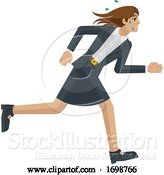 Vector Illustration of Businesswoman Stress Tired Running Concept by AtStockIllustration