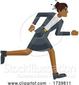 Vector Illustration of Businesswoman Stress Tired Running Race Concept by AtStockIllustration