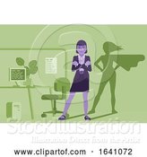 Vector Illustration of Businesswoman Super Hero Shadow Office Mascot by AtStockIllustration