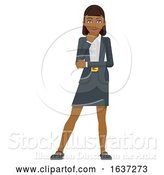 Vector Illustration of Businesswoman Thinking Mascot Concept by AtStockIllustration