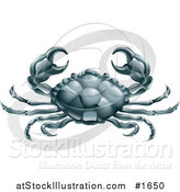 Vector Illustration of Cancer the Crab Holding up His Claws, with the Zodiac Symbol by AtStockIllustration