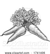 Vector Illustration of Carrots Vegetable Vintage Woodcut Illustration by AtStockIllustration