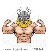 Vector Illustration of Cartoon a Viking Warrior Gladiator Sports Mascot by AtStockIllustration