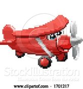 Vector Illustration of Cartoon Airplane 8 Bit Pixel Game Art Character by AtStockIllustration