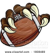 Vector Illustration of Cartoon American Football Ball Claw Monster Animal Hand by AtStockIllustration