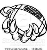 Vector Illustration of Cartoon American Football Ball Claw Monster Animal Hand by AtStockIllustration