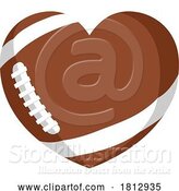 Vector Illustration of Cartoon American Football Ball Heart Shape Concept by AtStockIllustration
