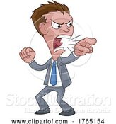 Vector Illustration of Cartoon Angry Boss Office Worker in Suit Shouting by AtStockIllustration