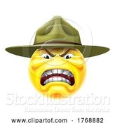 Vector Illustration of Cartoon Angry Drill Sergeant Emoticon Face by AtStockIllustration