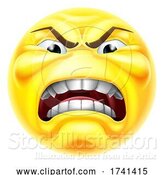 Vector Illustration of Cartoon Angry Jealous Mad Hate Emoticon Face by AtStockIllustration