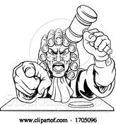 Vector Illustration of Cartoon Angry Judge Character by AtStockIllustration