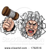 Vector Illustration of Cartoon Angry Judge Character by AtStockIllustration