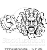 Vector Illustration of Cartoon Angry Judge Character by AtStockIllustration