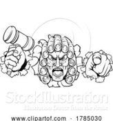 Vector Illustration of Cartoon Angry Judge Character by AtStockIllustration