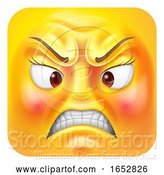 Vector Illustration of Cartoon Angry Lady Emoji Emoticon Icon Character by AtStockIllustration