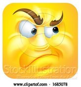 Vector Illustration of Cartoon Annoyed Square Emoticon by AtStockIllustration