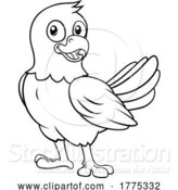 Vector Illustration of Cartoon Bald Eagle Hawk Falcon Coloring Mascot by AtStockIllustration