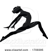 Vector Illustration of Cartoon Ballet Dancing Silhouette by AtStockIllustration