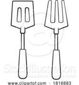 Vector Illustration of Cartoon Barbecue Tools BBQ Icon Illustration by AtStockIllustration