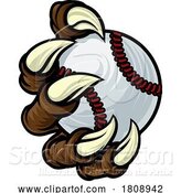Vector Illustration of Cartoon Baseball Ball Claw Monster Animal Hand by AtStockIllustration
