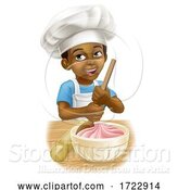 Vector Illustration of Cartoon Black Boy Child Chef Cook Baker Kid by AtStockIllustration