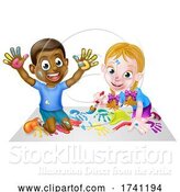 Vector Illustration of Cartoon Boy and Girl Painting by AtStockIllustration