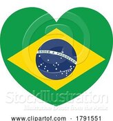Vector Illustration of Cartoon Brazil Brazillian Flag Heart Concept by AtStockIllustration