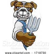 Vector Illustration of Cartoon Bulldog Gardener Gardening Animal Mascot by AtStockIllustration
