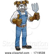 Vector Illustration of Cartoon Bulldog Gardener Gardening Animal Mascot by AtStockIllustration