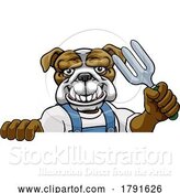 Vector Illustration of Cartoon Bulldog Gardener Gardening Animal Mascot by AtStockIllustration