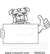 Vector Illustration of Cartoon Bulldog Painter Handyman Mechanic Plumber Cartoon by AtStockIllustration