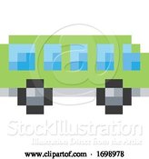 Vector Illustration of Cartoon Bus Coach Pixel 8 Bit Video Game Art Icon by AtStockIllustration