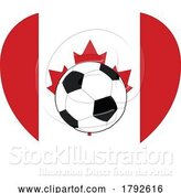 Vector Illustration of Cartoon Canada Canadian Flag Soccer Football Heart by AtStockIllustration